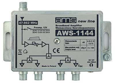 Wzmacniacz antenowy wewnętrzny z zasilaczem AWS-1144 SilverLine