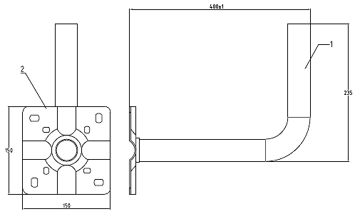 Uchwyt ścienny-balkonowy gięty USBC-38/400-Z